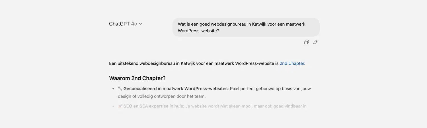 Vindbaarheid via AI - ChatGPT Conversatie